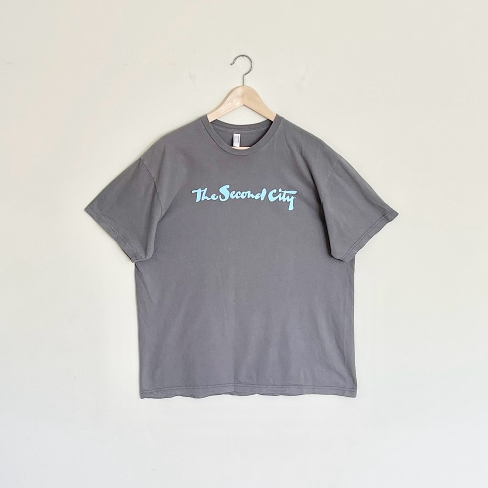 The Second City Chicago Improv Comedy Club Gray Blue T Shirt Adult size XL